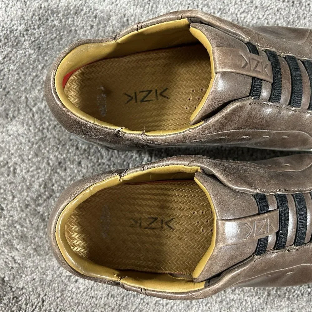 Kizik New York Mens Size 10 W Brown Leather Hands Free Slip On Casual Shoes Used